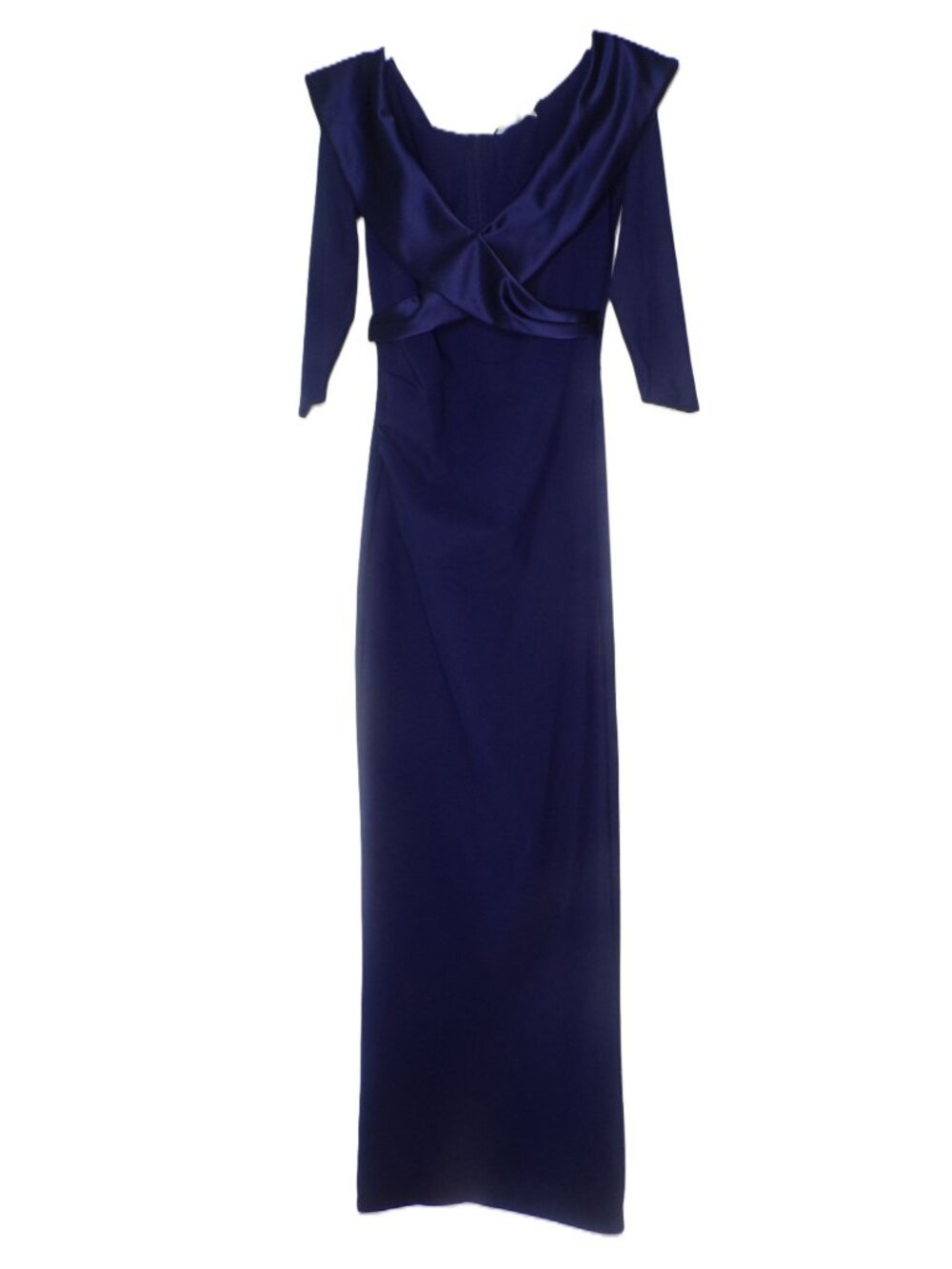 🆕CHIARA BONI Suli Ra Wrap Column Gown Dress 6 Navy Blue - Picture 10 of 12